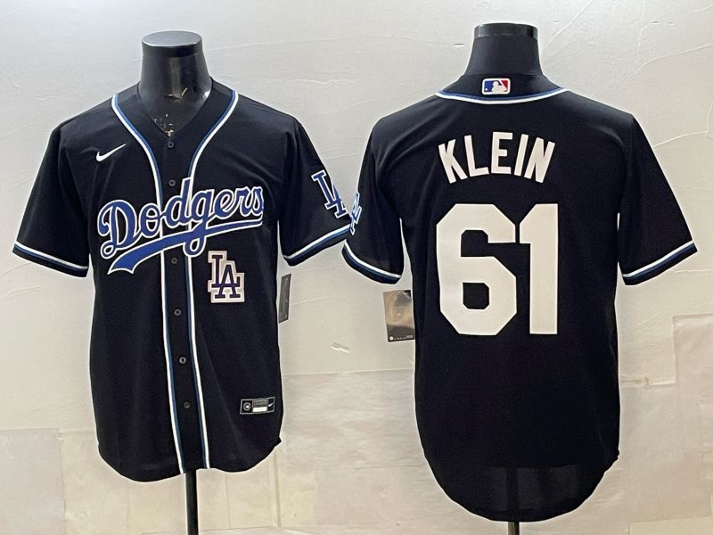 Men 2025 Nike Los Angeles Dodgers #61 Klein Black Game MLB Jersey 08->los angeles dodgers->MLB Jersey